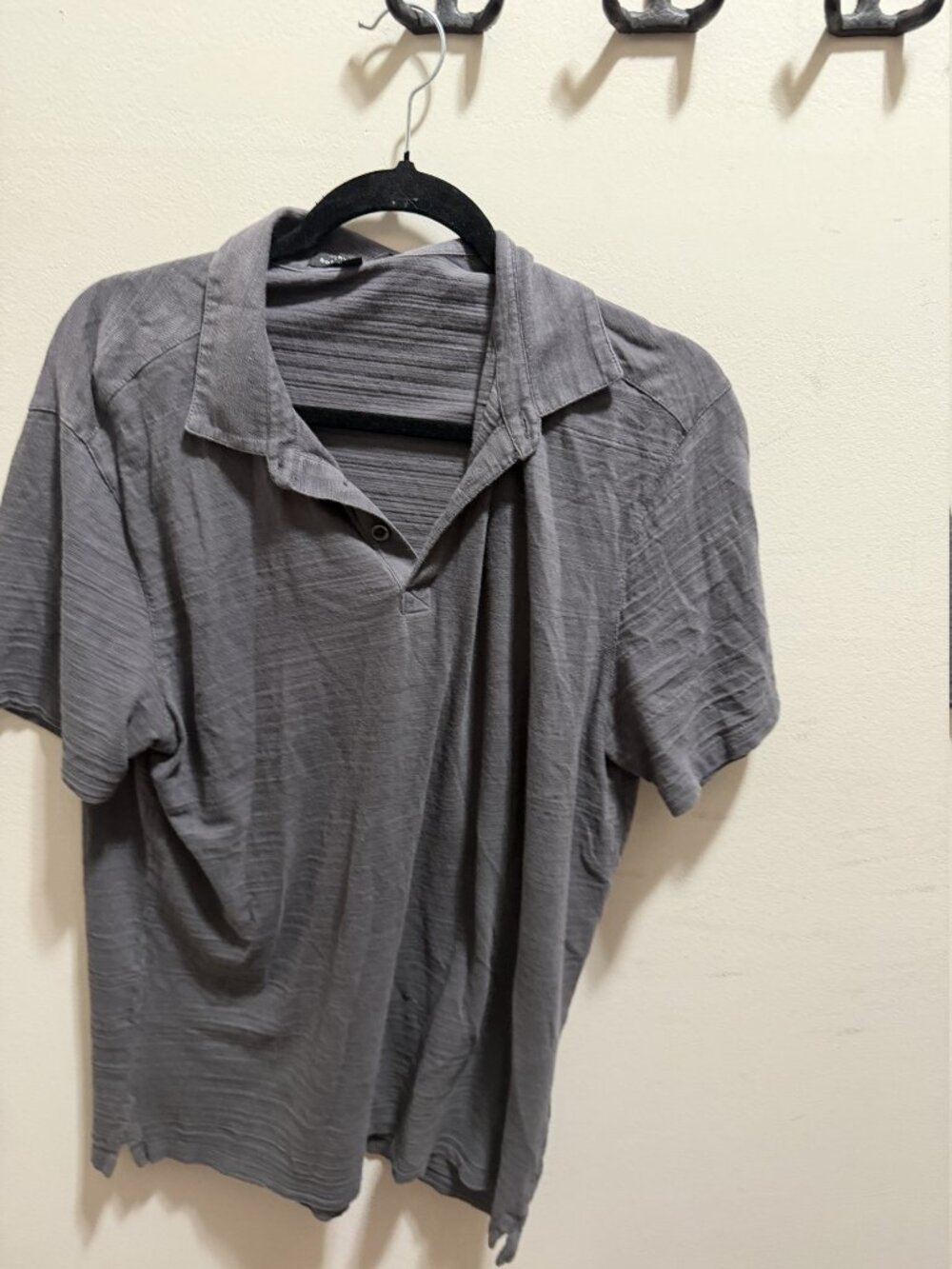 Robert Barakett Men's Gray Striped Polo Shirt Size L